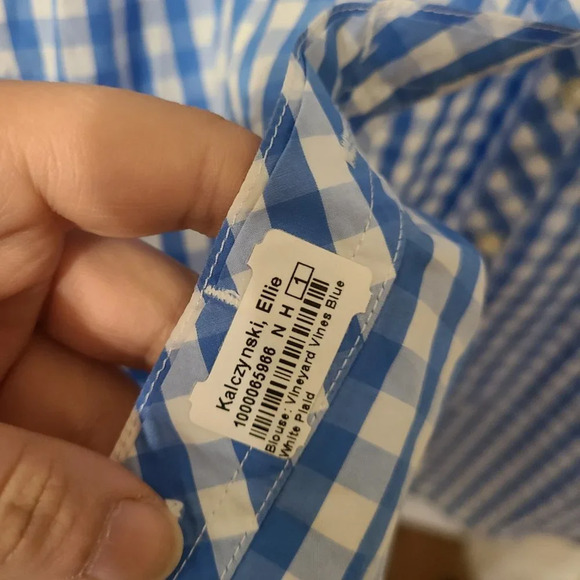 Vineyard Vines Gingham Button Down Shirt Relaxed Fit Size 2 NWOT - Picture 5 of 9